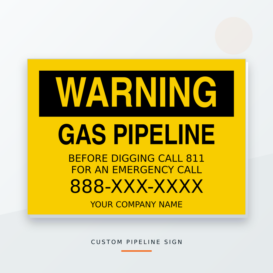 Gas Pipeline Warning & Contact Sign