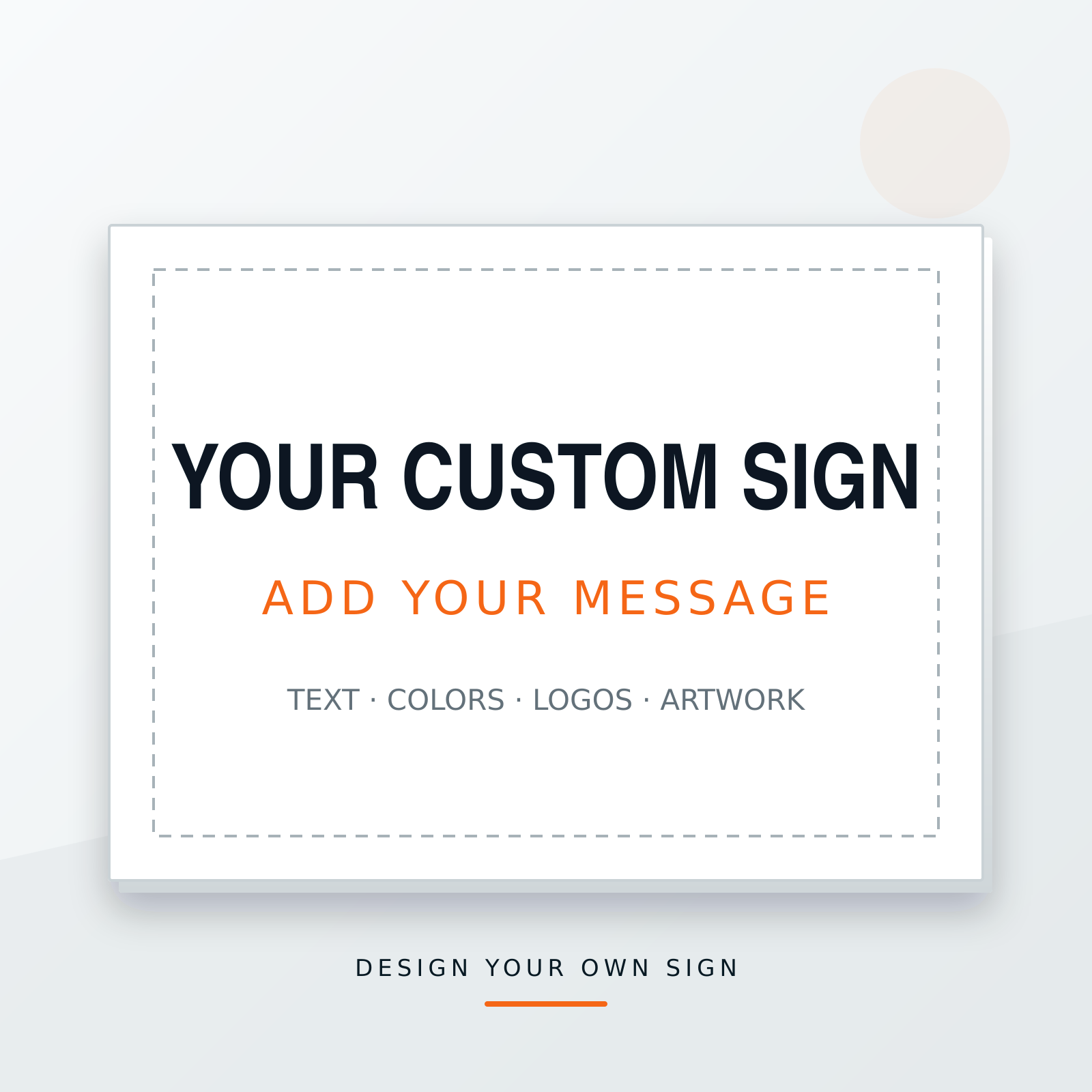 Custom sign design with editable text colors logos and artwork