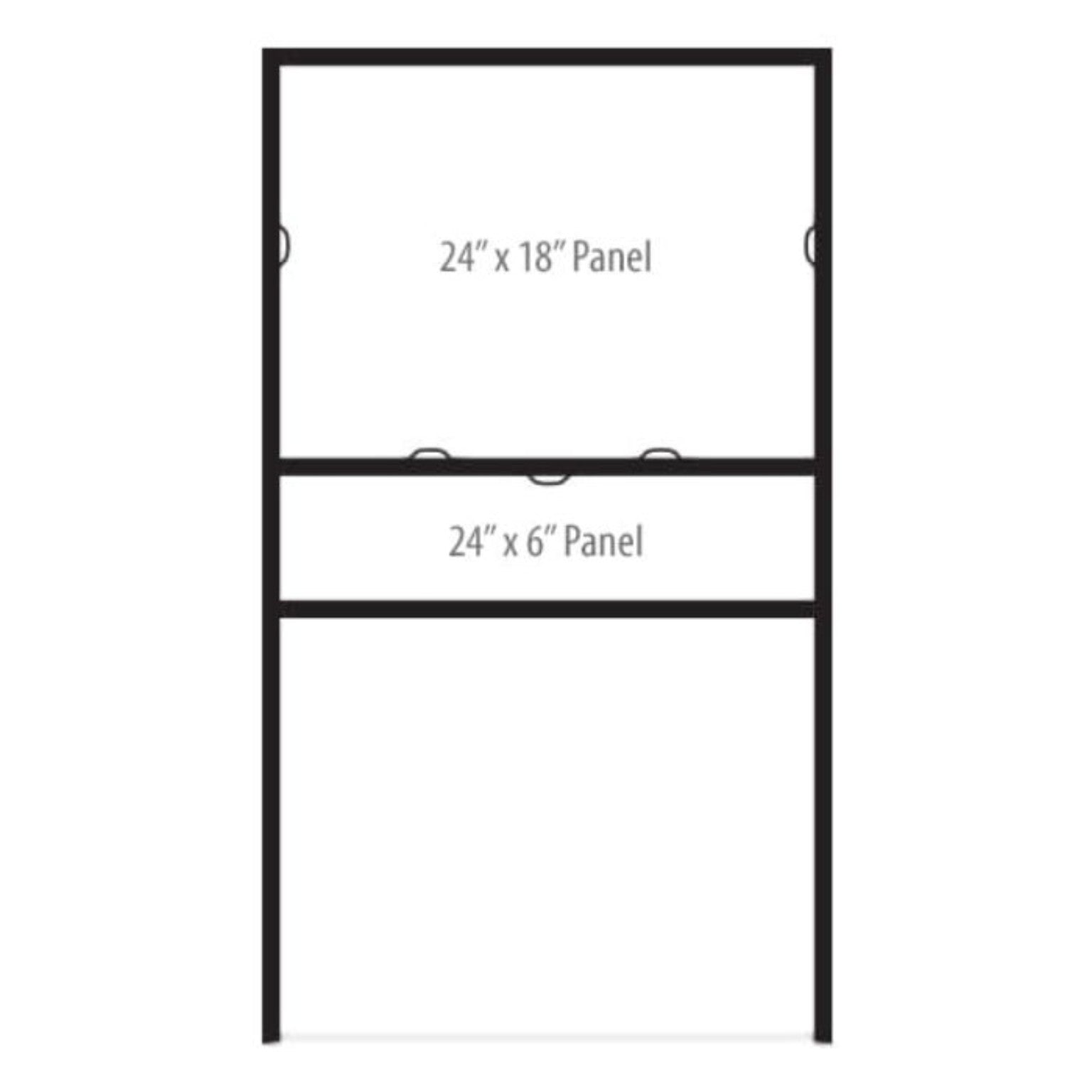 18 by 24 inch steel lease sign frame with rider panel